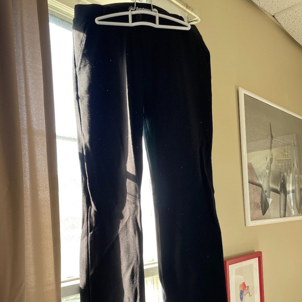Betabrand Straight Leg Classic Dress Pants Black Size Large